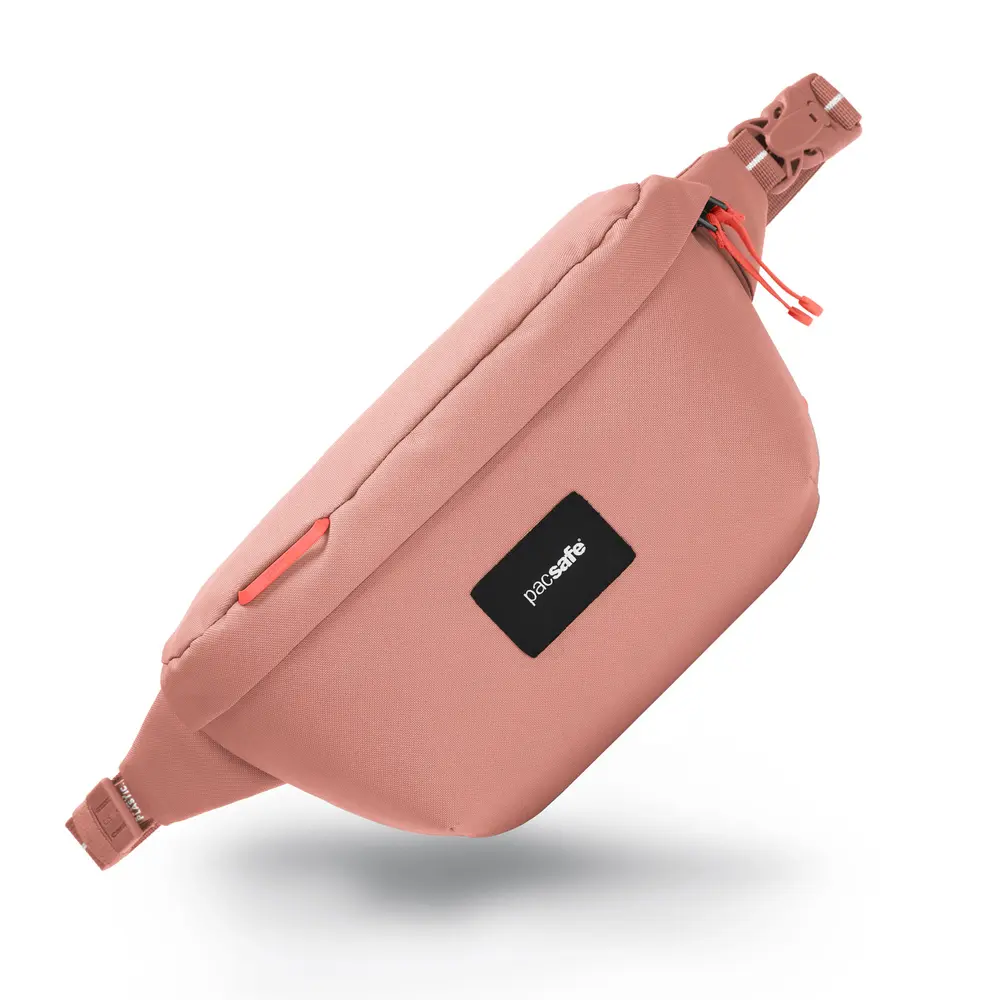 Pacsafe｜GO 五道安全防盜 隨行斜背包 胸腰包 2.5L  玫瑰粉 #35100