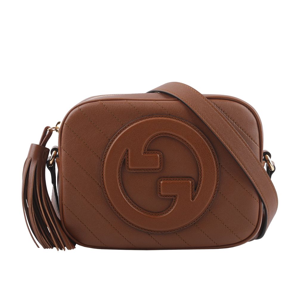 【GUCCI】Blondie GG 標誌及流蘇小款相機包(原色)/ 平行輸入