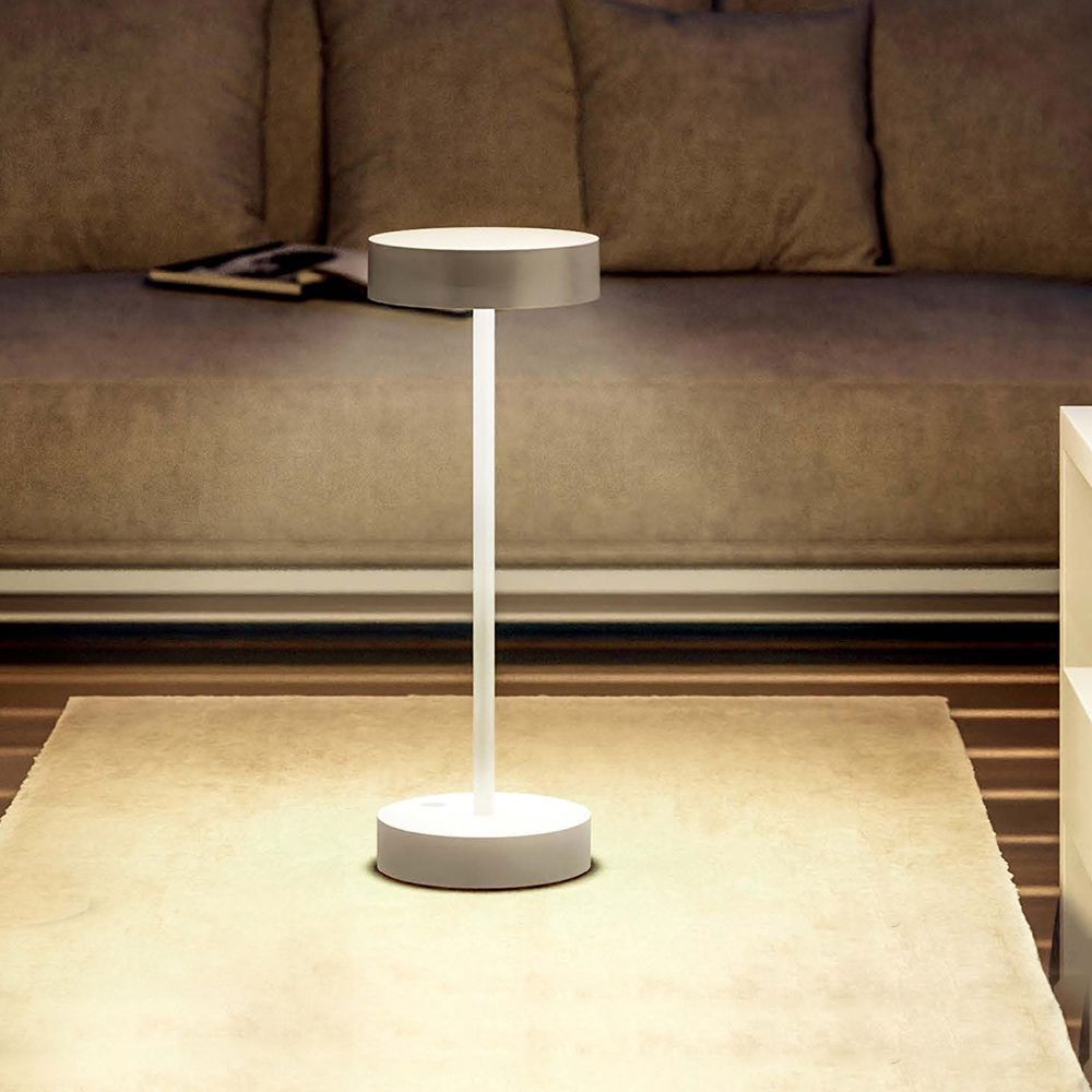 義大利UBIQUA Standy 極簡工業風USB充電式檯燈(小款)-多色可選/ 純白