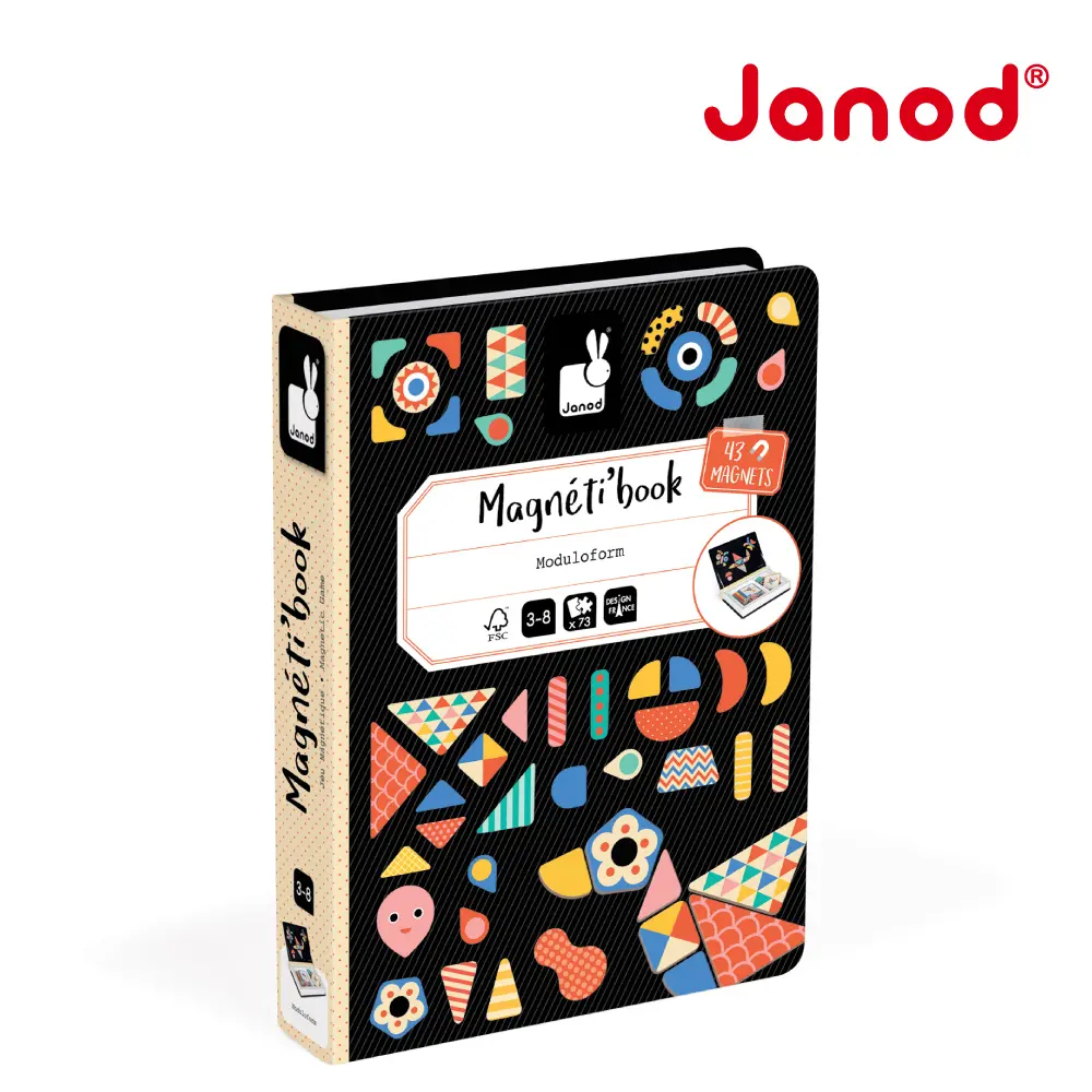 Janod磁鐵遊戲書/ 幾何創意拼