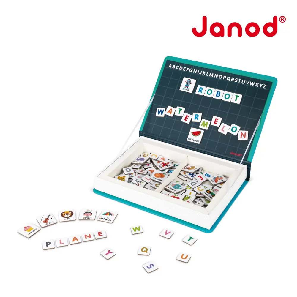 Janod磁鐵遊戲書/ 英文字母拼字