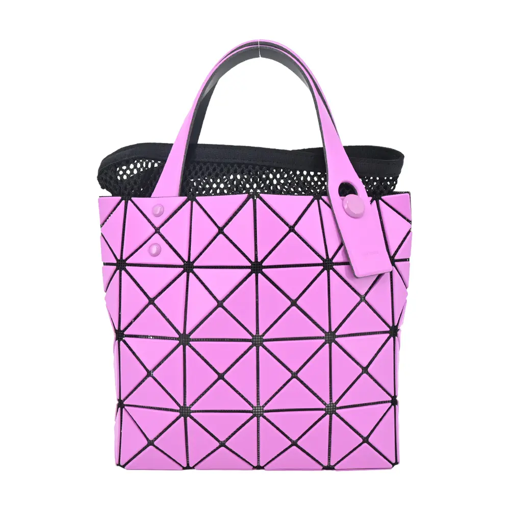 ISSEY MIYAKE 三宅一生 BAOBAO4x4皮革質感手提包(附可摺疊提袋)(多色選)/平行輸入/ 桃粉