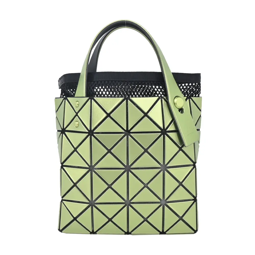 ISSEY MIYAKE 三宅一生 BAOBAO金屬光4X4手提包/附可摺疊提袋(多色選)/平行輸入/ 淡綠色