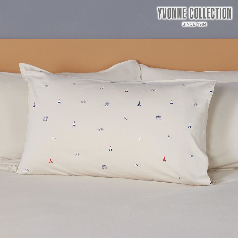YVONNE COLLECTION巴黎印花信封式枕套1入-奶霜杏