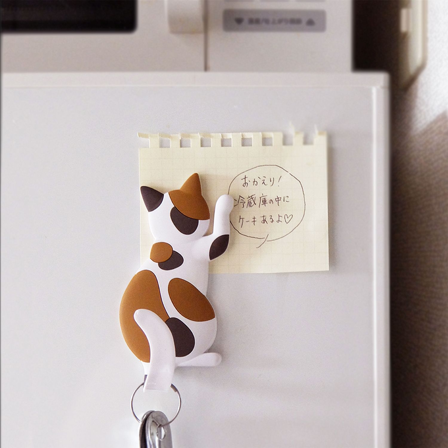 日本 TOYO CASE 磁吸尾巴翹翹掛勾/ Calico Cat
