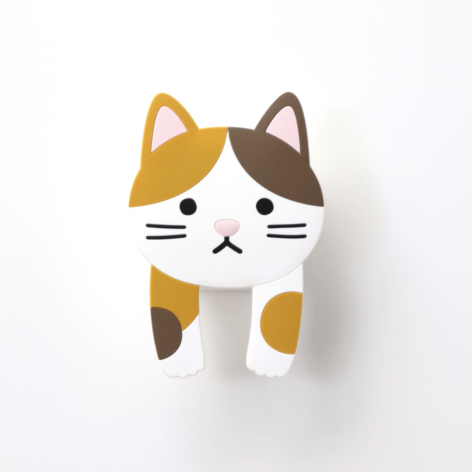 日本 TOYO CASE 無痕壁貼折手手掛勾附口袋/ 02 Calico Cat