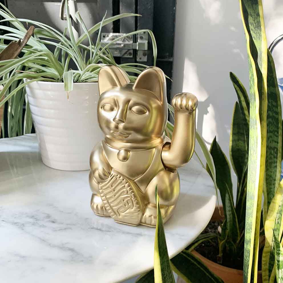 Diminuto Cielo 招財貓/ 18CM/ 啞光金