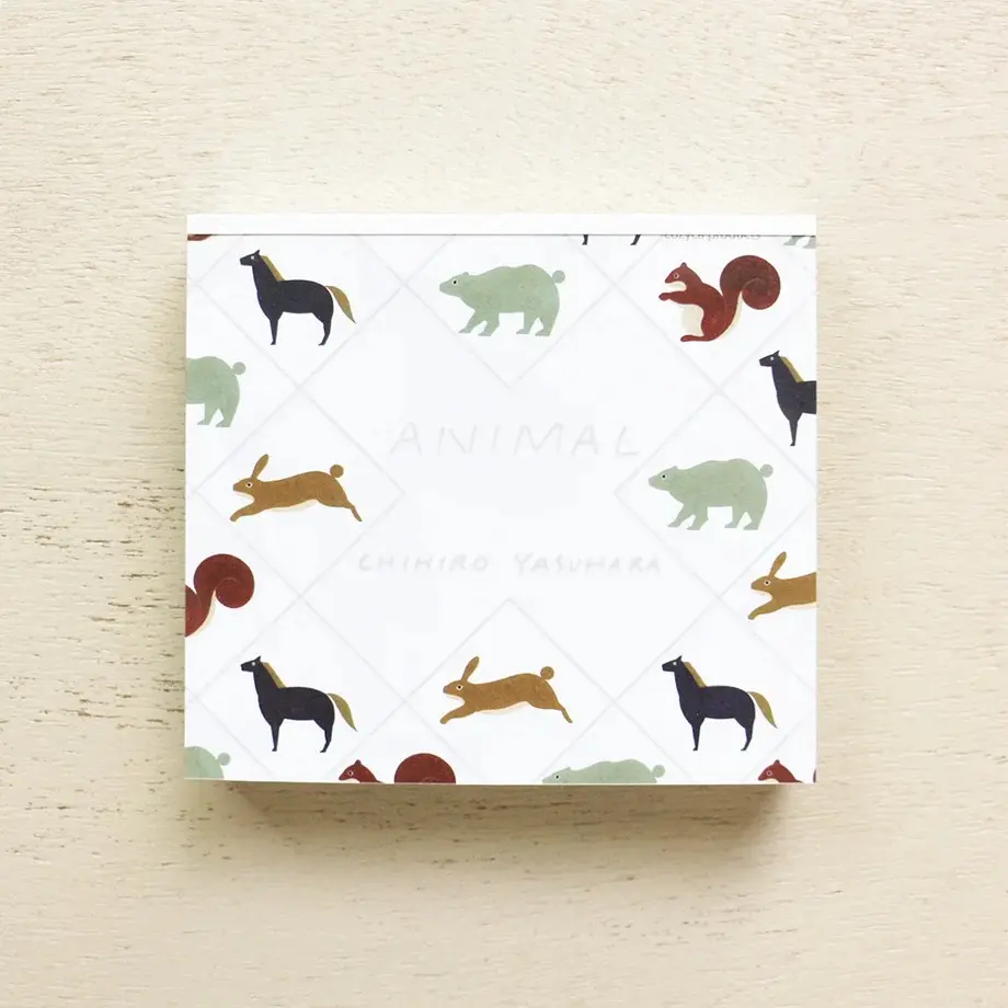 日本 cozyca products 方型便條紙/ Chihiro Yasuhara/ 動物