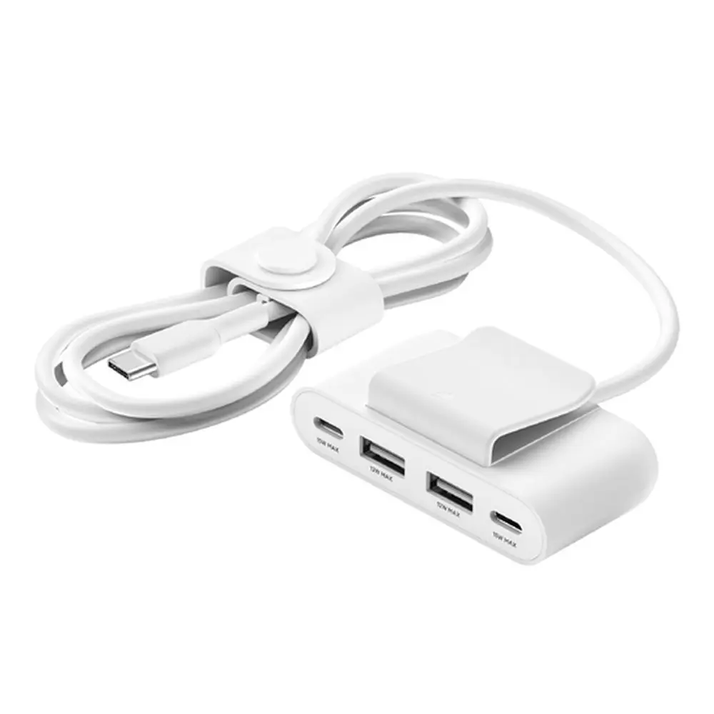 Belkin BoostCharge 4孔電源擴充器-2M BUZ001bt2M 支援USB-A、USB-C/ 白色