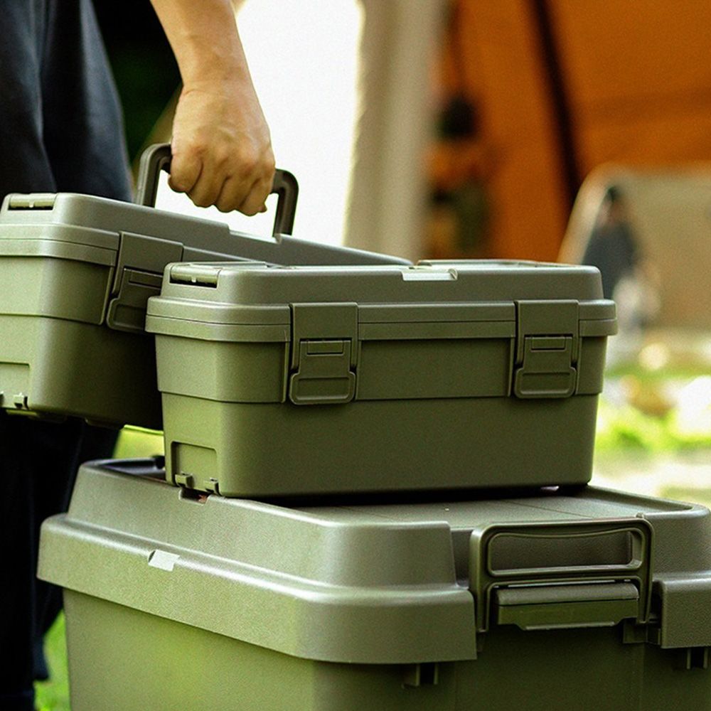 日本RISU TRUNK CARGO日本製可連結層疊組合式工具箱-6.5L-多色可選/ 軍綠