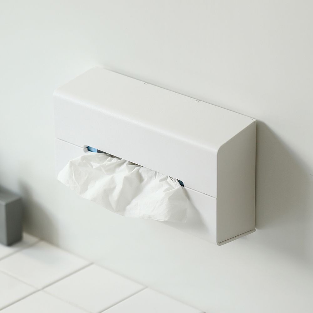 日本ideaco 加深型ABS壁掛/桌上兩用面紙架/ 白