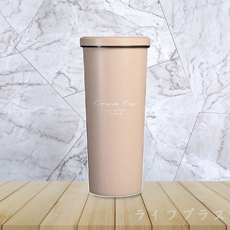 GREEN CUP芊杯內外316不鏽鋼真空吸管杯-800ml-1支/ 經典奶茶色