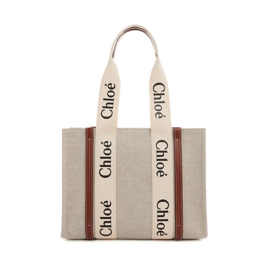Chloe Woody tote bag帆布托特包中號/平行輸入/ 焦糖色