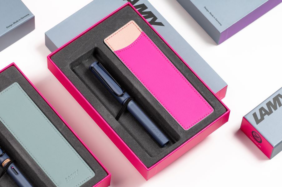 LAMY Safari狩獵者鋼珠筆皮套禮盒/ 2024限量/ 懸岩粉紅