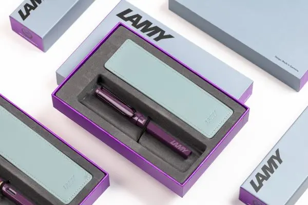 LAMY Safari狩獵者鋼珠筆皮套禮盒/ 2024限量/ 黑莓紫羅蘭