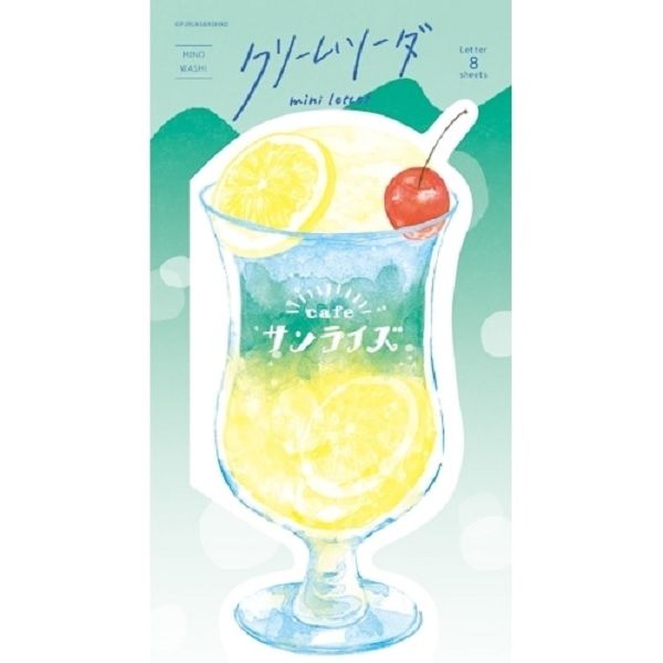 日本 Wa-Life 夏季 迷你信紙/ 冰淇琳蘇打/ 綠