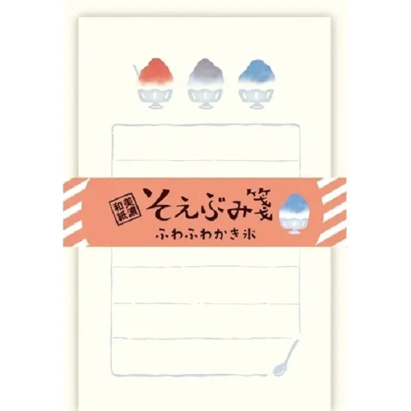 日本 Wa-Life 夏季 Soebumi 便條式信封信紙組/ 刨冰