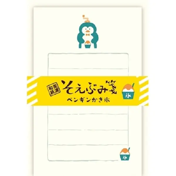 日本 Wa-Life 夏季 Soebumi 便條式信封信紙組/ 企鵝