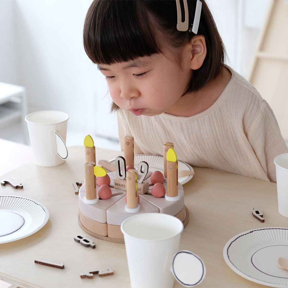 dou toy 生日蛋糕木製玩具組