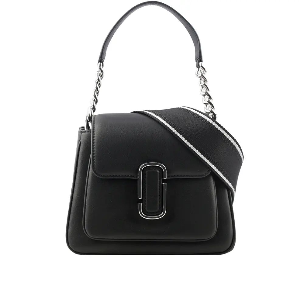 【MARC JACOBS】The J Marc 平滑皮革梯形手提/斜背二用包(黑色)/平行輸入