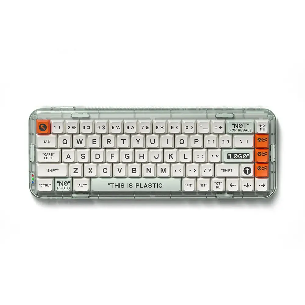 MelGeek Mojo68 Plastic 透明機械鍵盤 [68鍵/三模/英文]/ Gateron 白軸