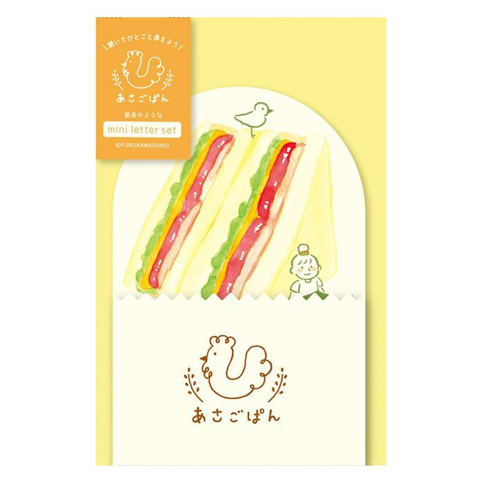 日本 Wa-Life 麵包王國系列 迷你信封信紙組/ 早餐麵包