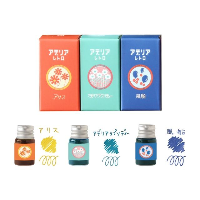 日本 RYU-RYU X ADERIA Retro 墨水組/ 01/ 3入