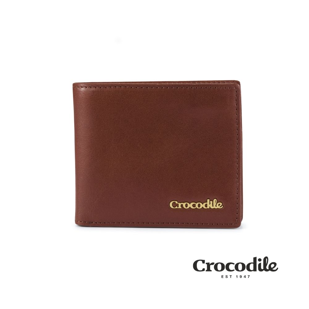 Crocodile 鱷魚皮件/錢包/短夾/義大利植鞣皮/8卡/雙鈔/Naturale 5系列/0103-11005-咖啡色