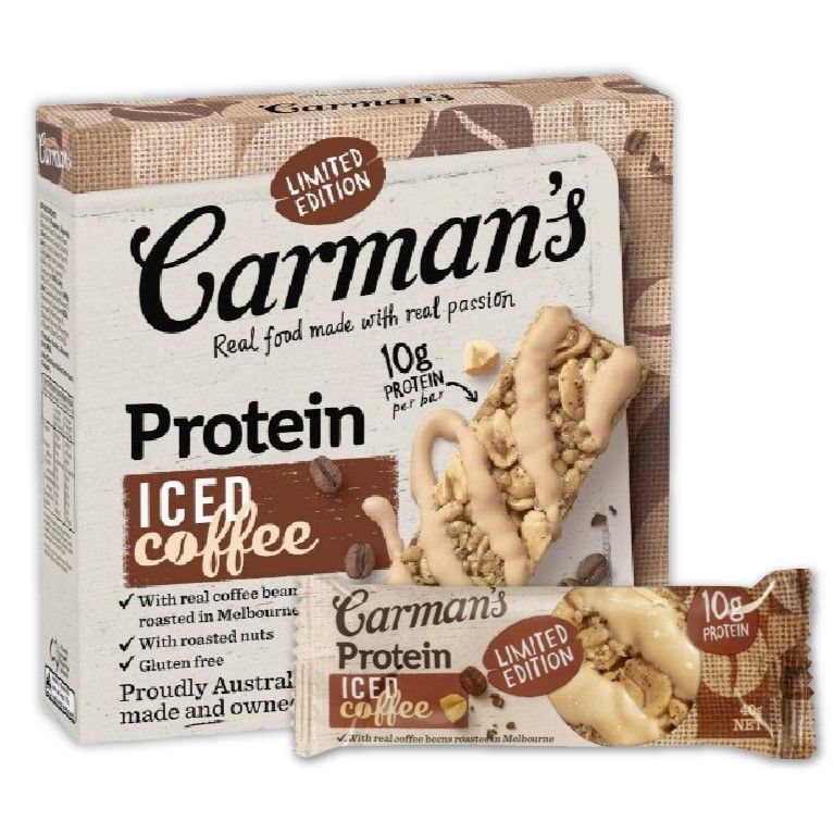 [澳洲 Carman's] 蛋白棒 (5條/盒) 200g/ 濃郁冰咖啡蛋白棒