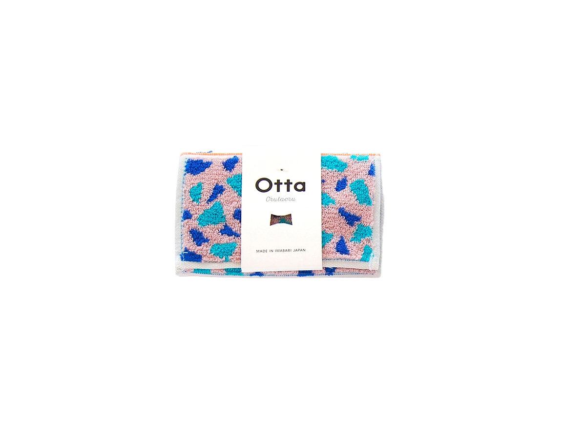 Otta 今治認證磨石子紋三折手帕巾/ 粉紅色