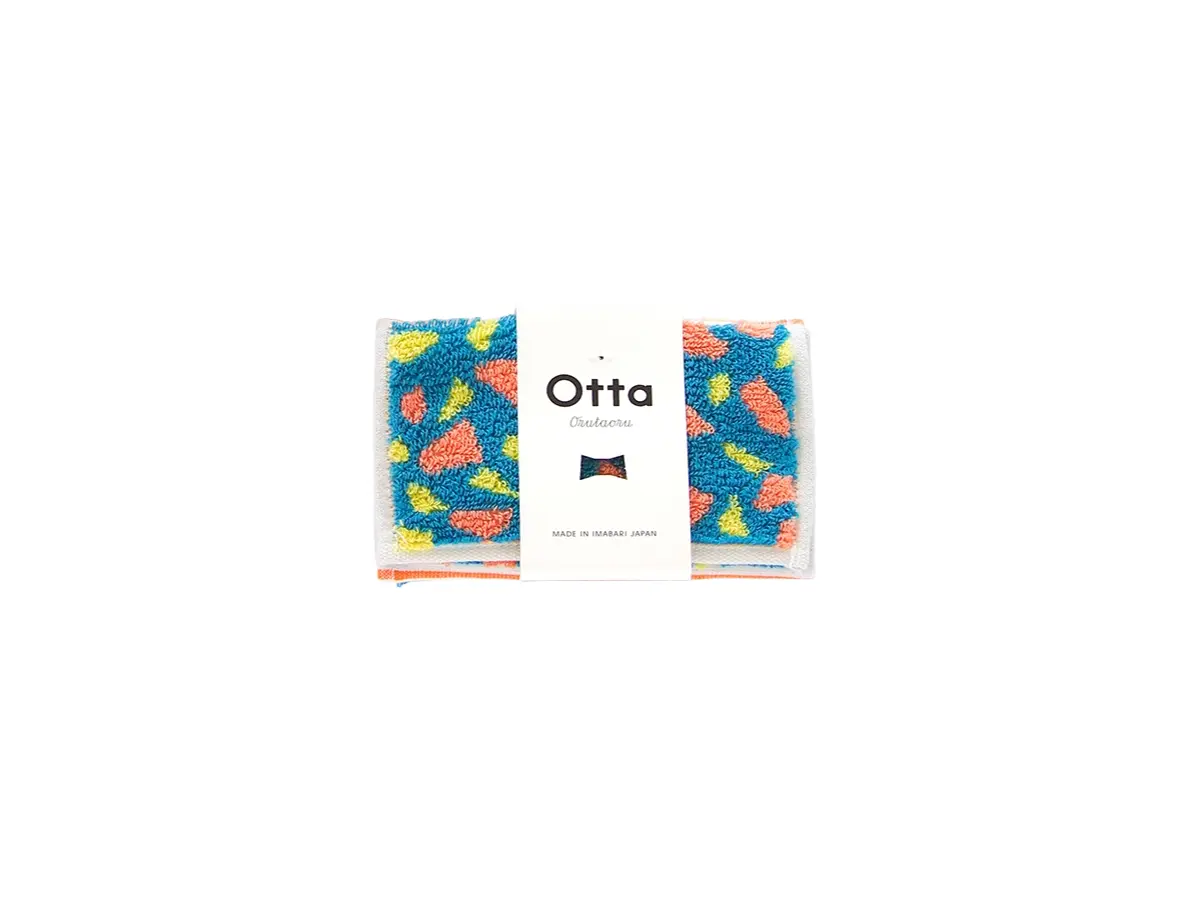 Otta 今治認證磨石子紋三折手帕巾/ 藍色