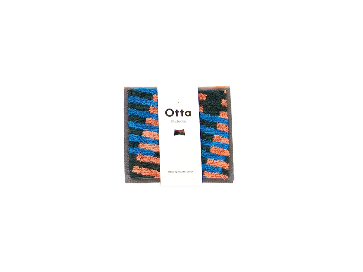 Otta 交織線條手帕巾/ 綠色