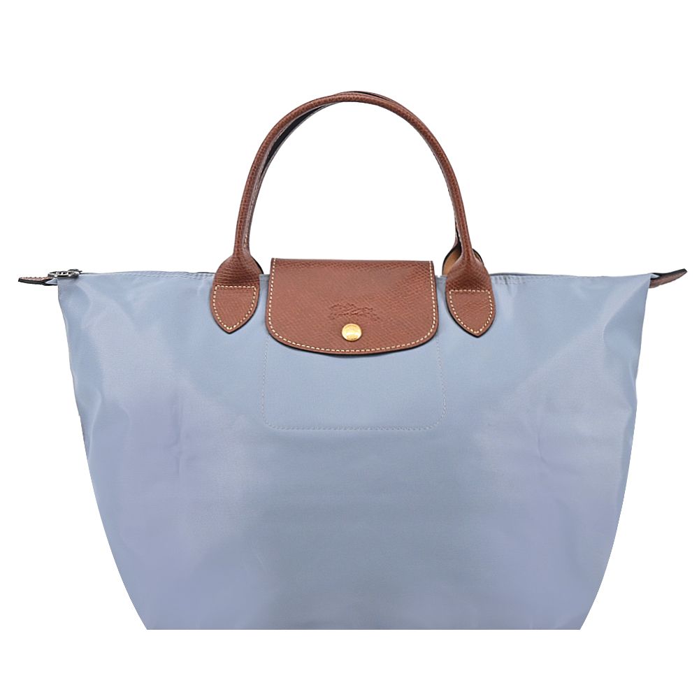LONGCHAMP LE PLIAGE系列短把再生尼龍摺疊水餃包(中/鋼灰)/平行輸入