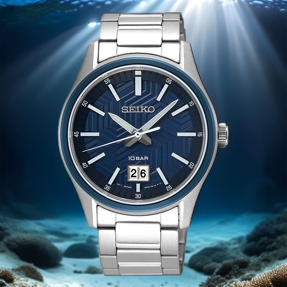 SEIKO 精工 城市簡約大日期男錶-39.5mm(SUR559P1/6N76-00K0B)