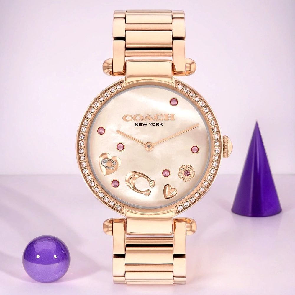 COACH 母親節廣告款 CARY系列流轉水晶女錶-34mm CO14504266