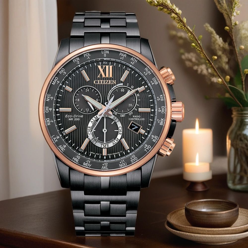 CITIZEN 星辰 亞洲限定款 光動能電波計時手錶 CB5884-88H