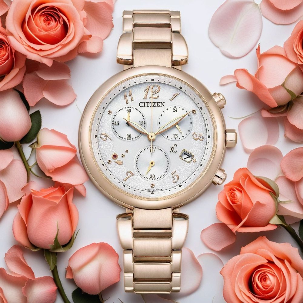 CITIZEN 星辰 XC Hebe田馥甄配戴款 台灣限定 情人節推薦 光動能計時女錶 FB1456-65B