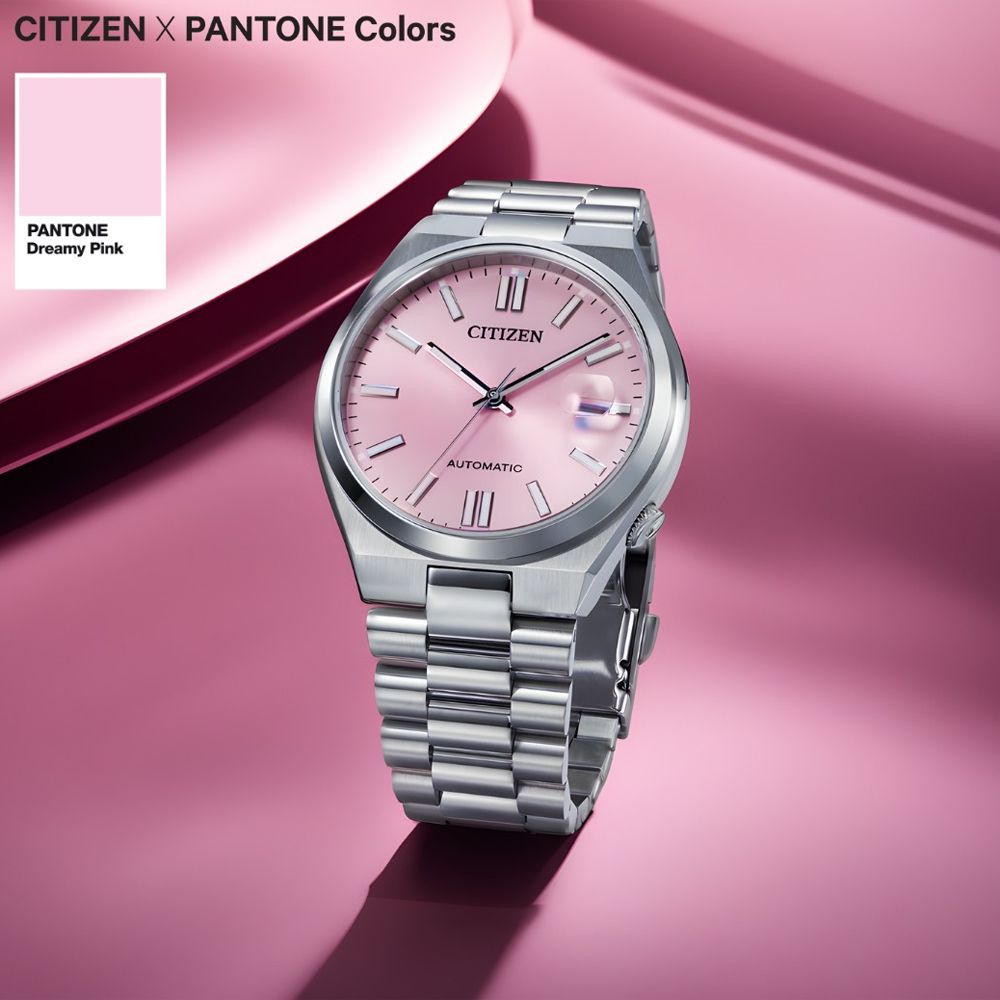 CITIZEN 星辰 X PANTONE 聯名限量錶 機械錶 Nowstalgia -夢幻粉 情人節推薦款 NJ0158-89X