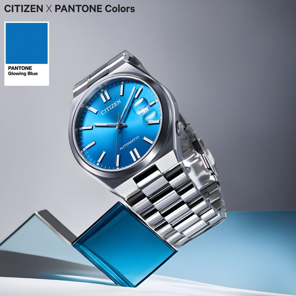 CITIZEN 星辰 X PANTONE 聯名限量錶 機械錶 Nowstalgia -炫光藍 情人節推薦款 NJ0158-89L
