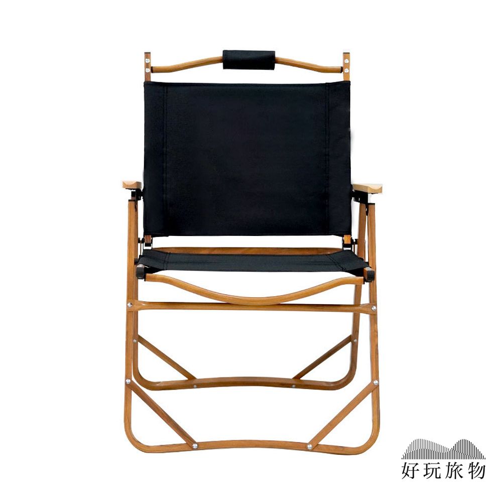 【好玩旅物】小款_戶外鋁合金牛津布折疊克米特椅露營椅 (附收納袋)/ 黑色