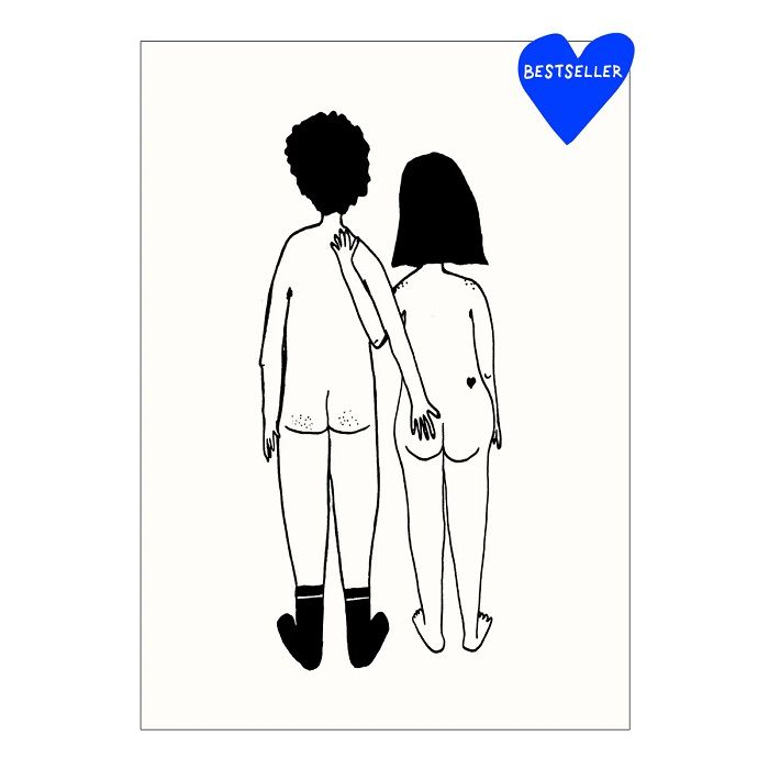 比利時 helen b 明信片/ naked couple back