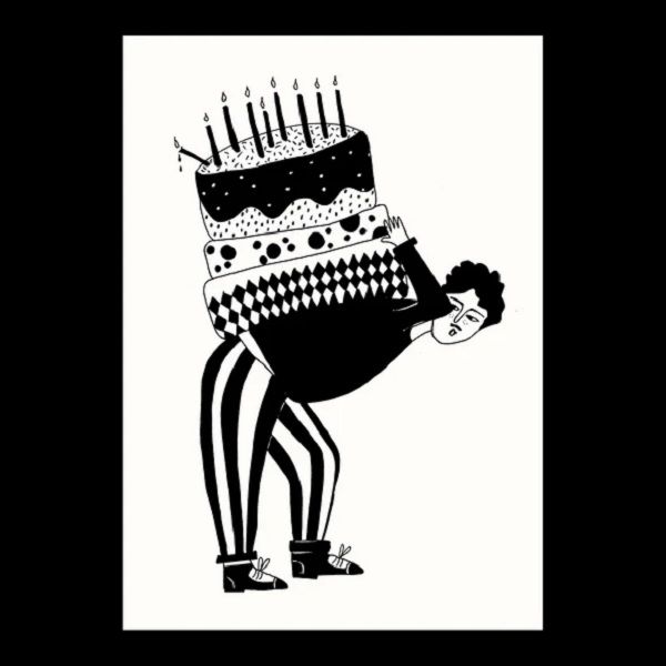 比利時 helen b 明信片/ birthday cake