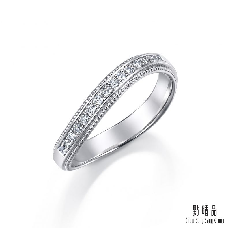 點睛品 PROMESSA PT950鉑金 小皇冠系列 鑽石戒指 / 對戒款(港圍13號)