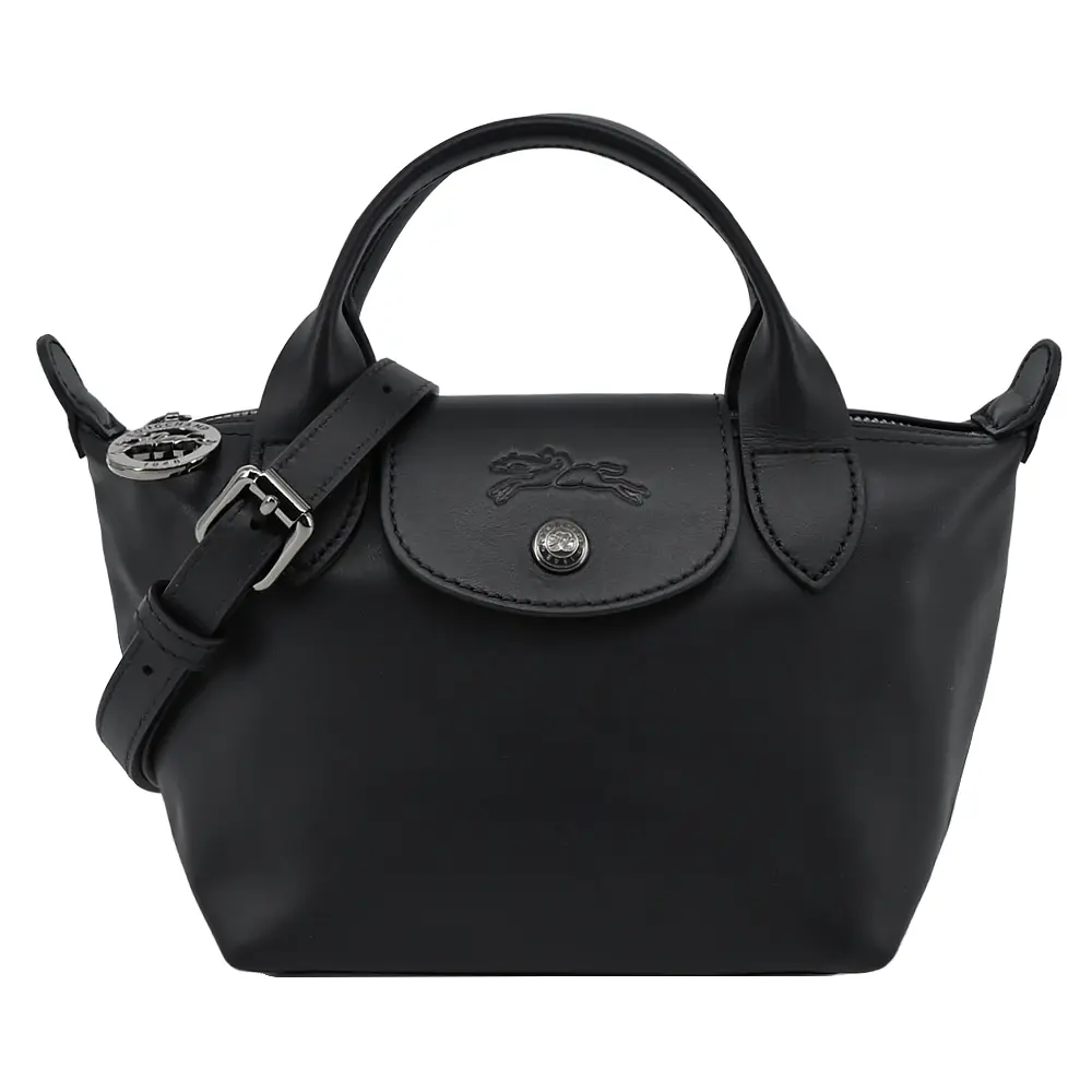 LONGCHAMP LE PLIAGE XTRA系列牛皮手提/斜背兩用水餃包(迷你/多色選)平行輸入/ 黑