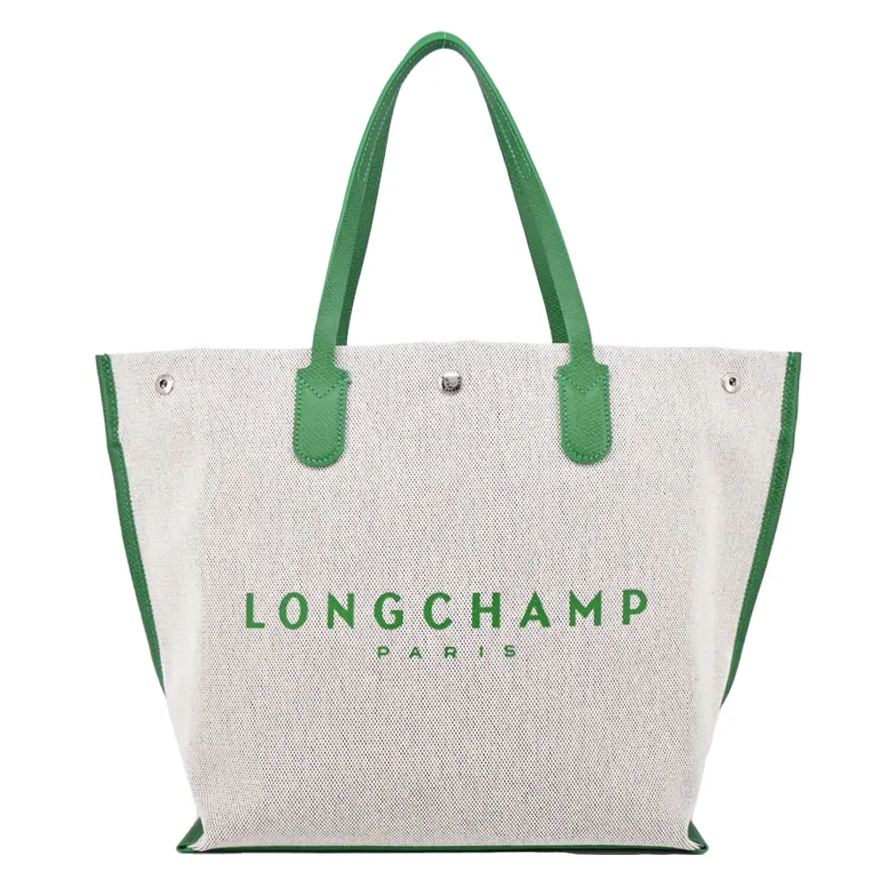 LONGCHAMP ESSENTIAL系列帆布LOGO字母托特包(大/多色選)平行輸入/ 綠