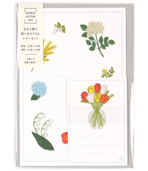 日本 Greeting Life Anniversaries大小2種信紙組/ 米津祐介/ 花