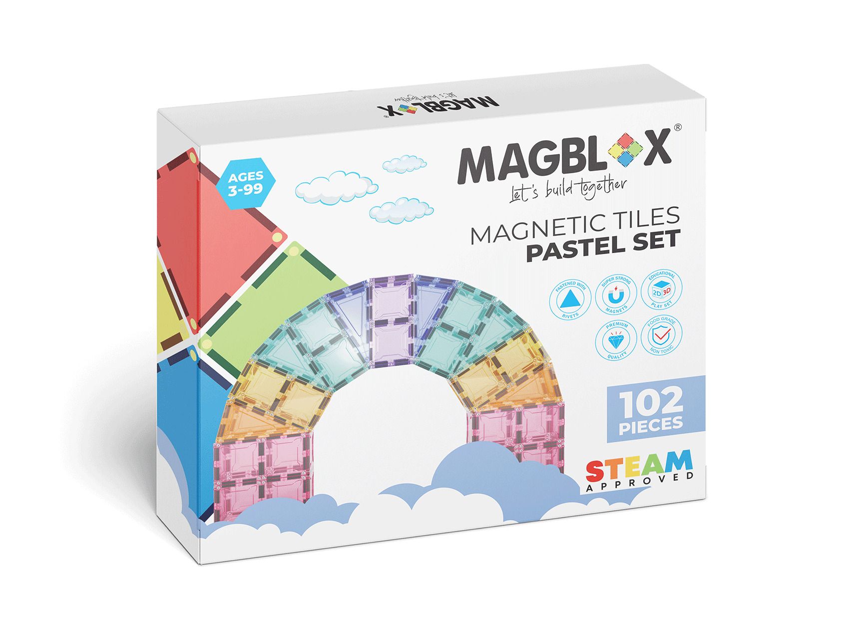 澳洲 Magblox® 美學磁力片/ 102pcs Set/ 粉彩經典組