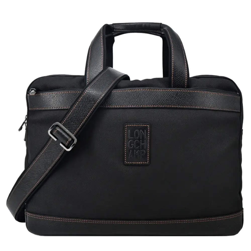 LONGCHAMP BOXFORD系列帆布兩用公事包(大/多色選)平行輸入/ 黑