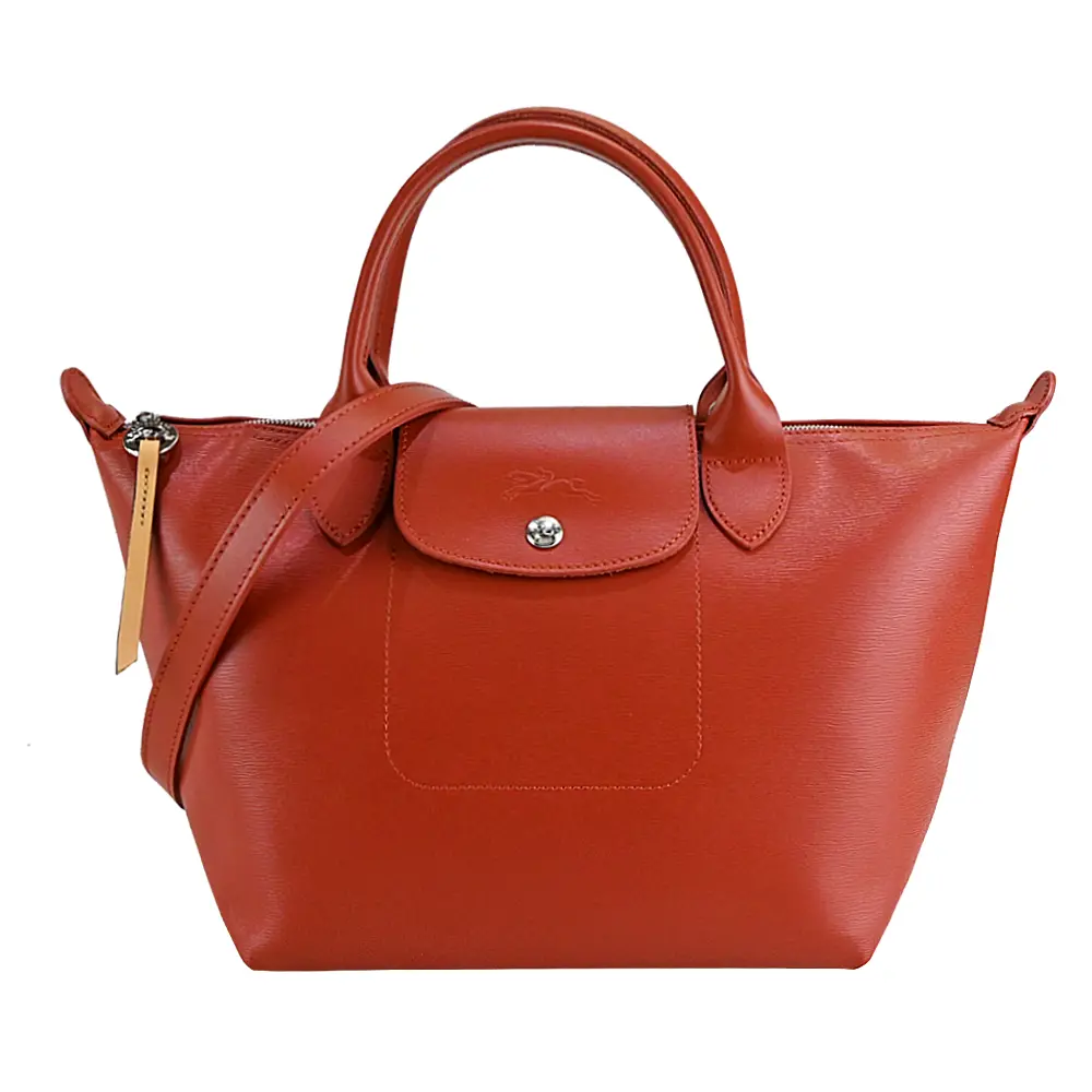 LONGCHAMP LE PLIAGE CITY系列PVC帆布兩用水餃包(小/多色選)/平行輸入/ 赤褐