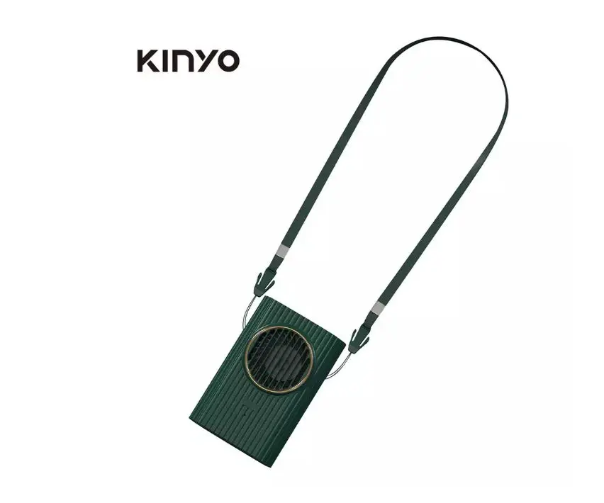 KINYO復刻3用輕巧掛脖扇/ 綠